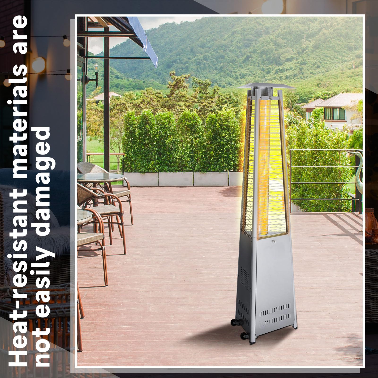 VIHOSE 49.5 x 4 Inch Quartz Glass Tube with Silicone Ring - Replacement Patio Heater Parts for Outdoor Home, Garden & Restaurant Use (2 Pack) - Durable Clear Heating Glass Tube Accessories for Patio, Deck & Backyard
