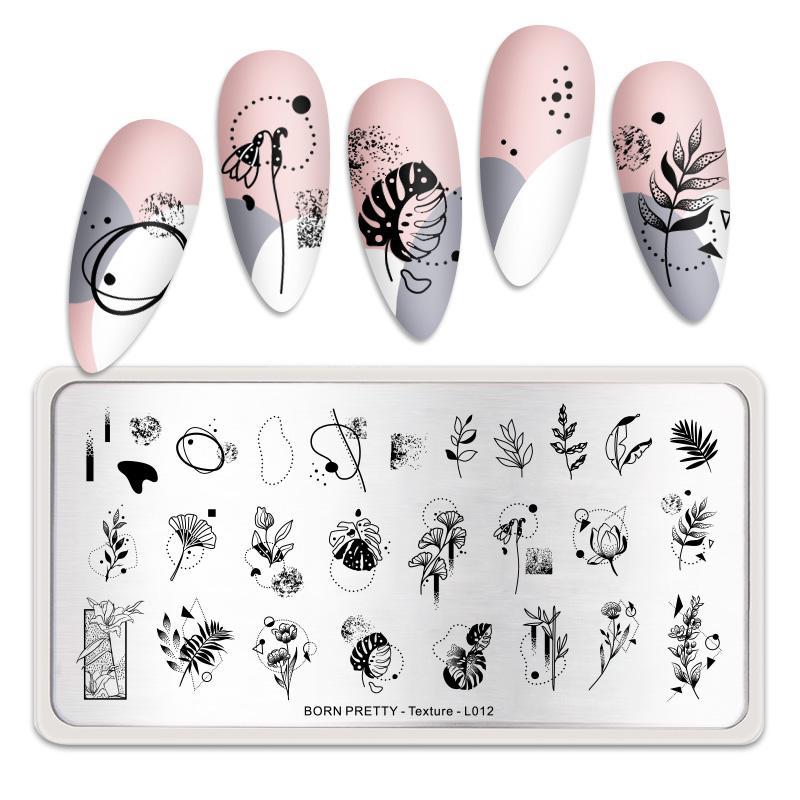 Born Pretty Nail Art Stamping Plates - Floral & Geometric Designs for DIY Manicures - Perfect for Home Salon, Parties & Gifts