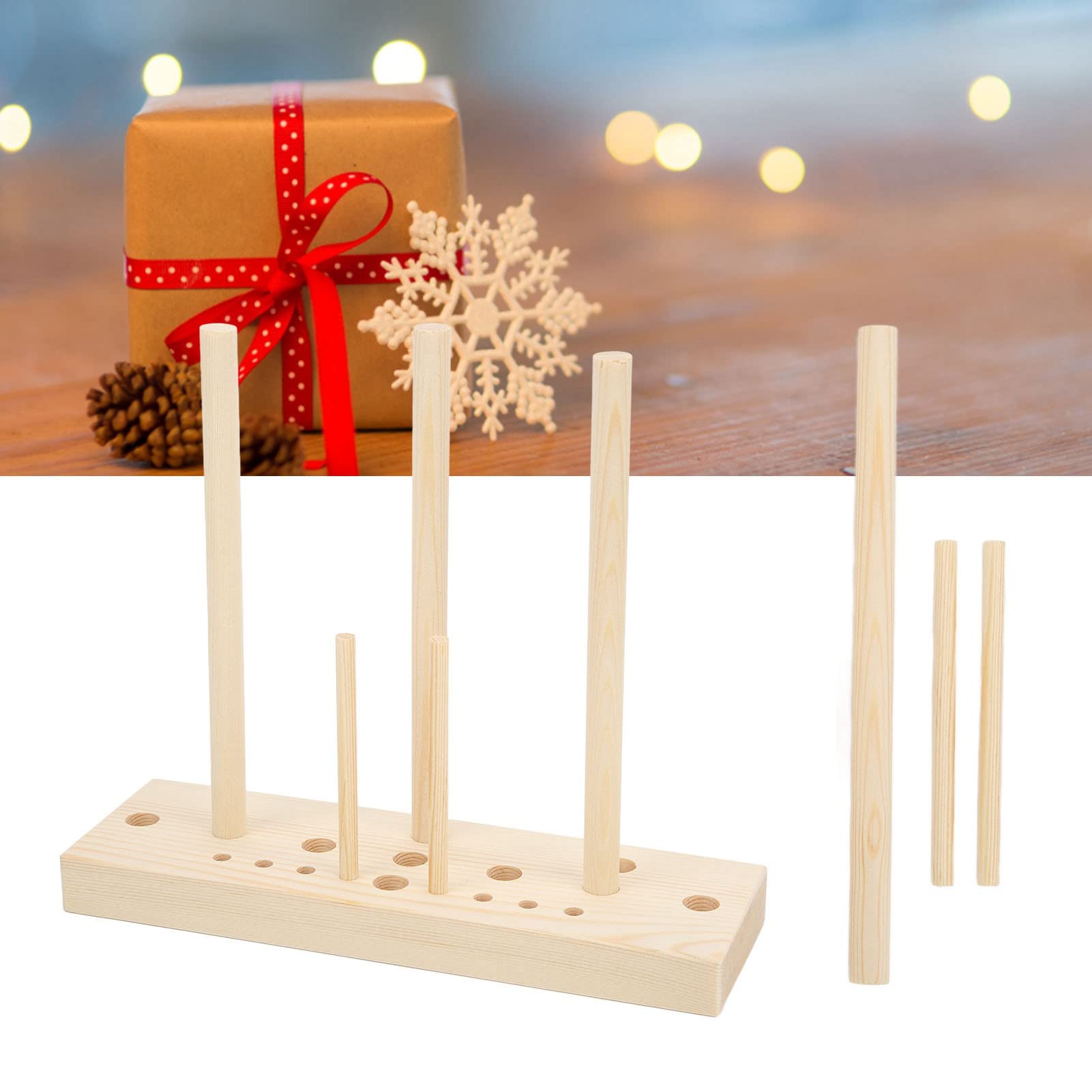Walfront Wooden Ribbon Bow Maker Kit - DIY Craft Tool with Multi-Size Templates & Wooden Sticks for Gift Wrapping, Wedding Decorations, Hair Accessories and Party Favors