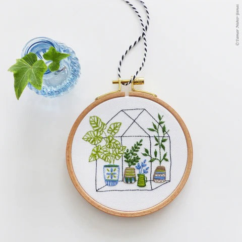 Mini Hand Embroidery Kit - DIY Tiny Greenhouse Craft Set for Beginners | Perfect for Home Decor, Gifts & Relaxation Therapy