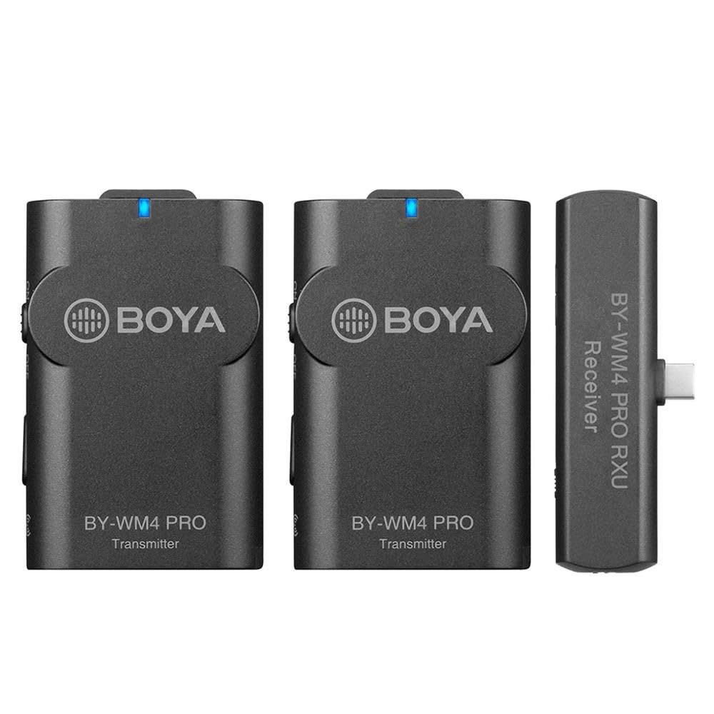BOYA 2.4G Wireless Microphone Kit for Type-C Devices - Dual Lavalier Mics with Noise Cancellation for Smartphones, Cameras, Vlogging, Live Streaming & Podcasting