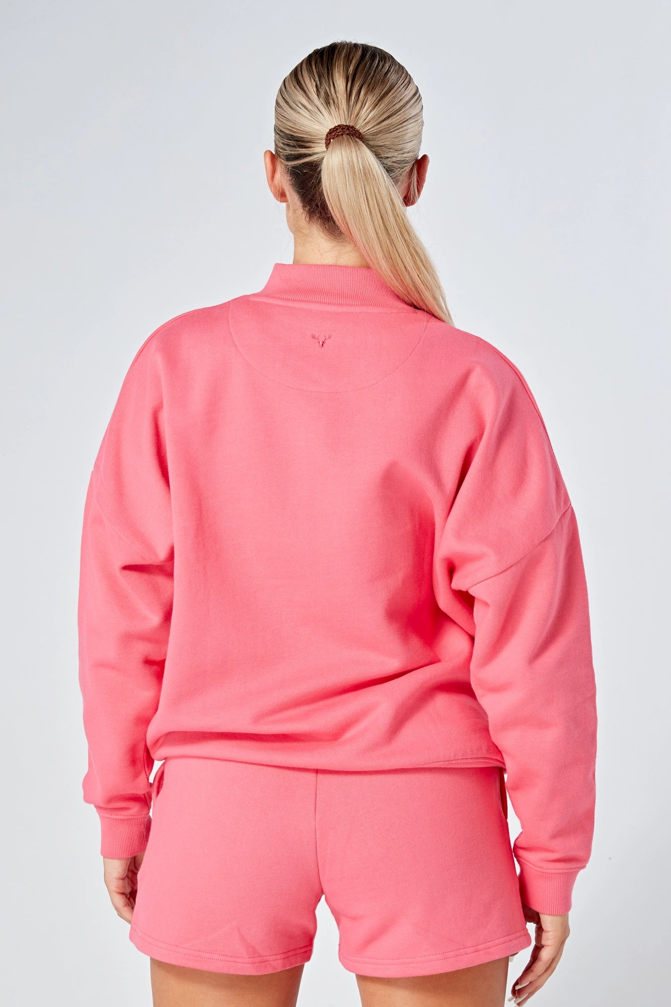 Oversized Funnel Neck Zip Up Sweatshirt for Women | Cozy Fleece Pullover Hoodie | Casual Loungewear & Streetwear Outfit | Pink