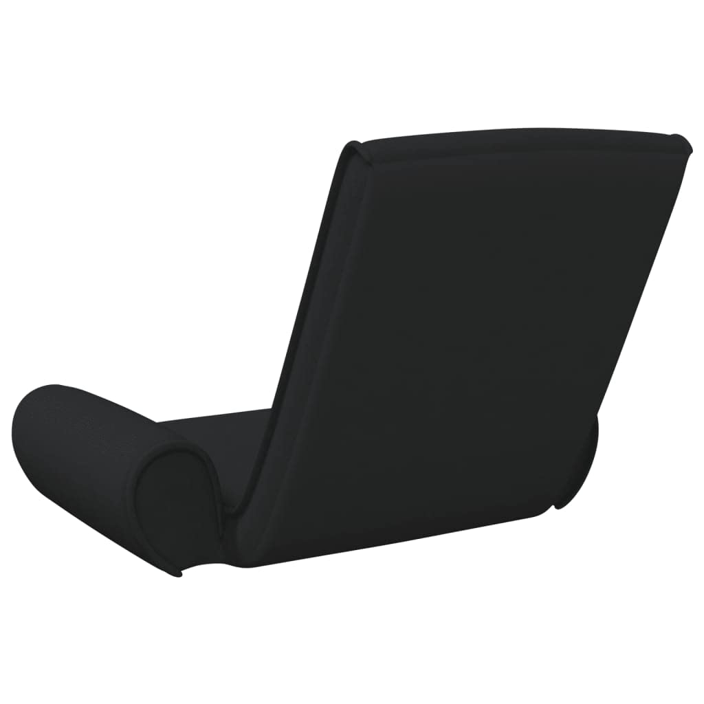 SKM Folding Floor Chair Black Fabric - Comfortable Foldable Floor Seat for Adults - Perfect for Living Room, Bedroom, Yoga & Meditation - Padded Floor Chair with Back Support