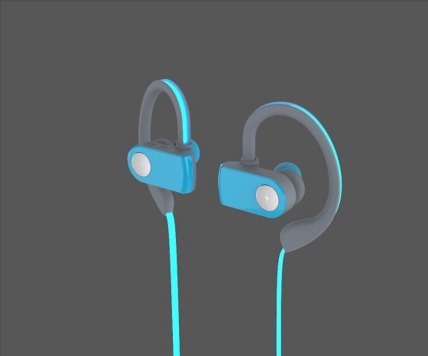 SHARPER IMAGE Wireless Bluetooth Earbuds with LED Light Up Cord - SBT543BL - Perfect for Running, Gym Workouts & Outdoor Activities
