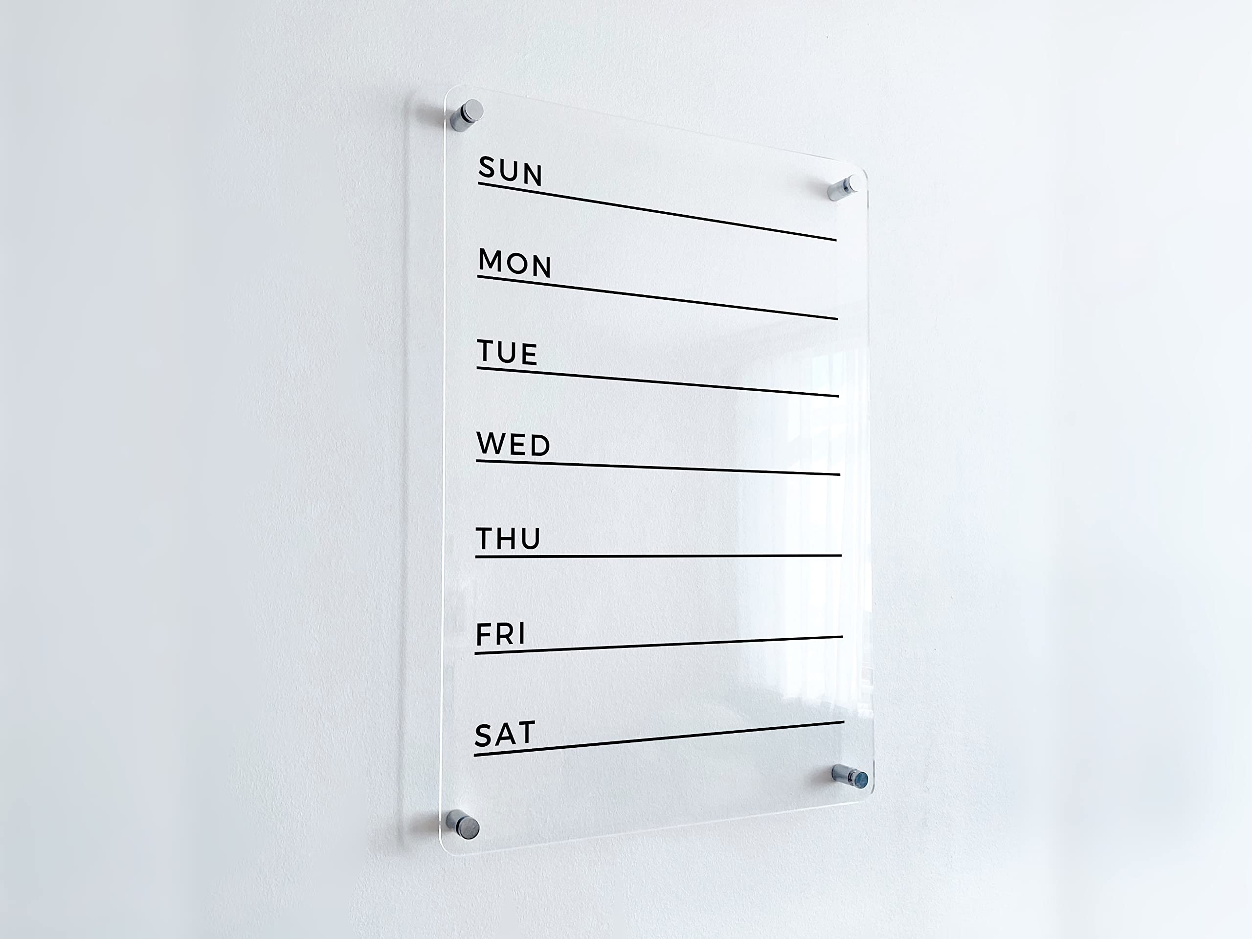 Custom Acrylic Weekly Wall Planner 2025 - Dry Erase Calendar & Undated Organizer for Home, Office, and School Planning
