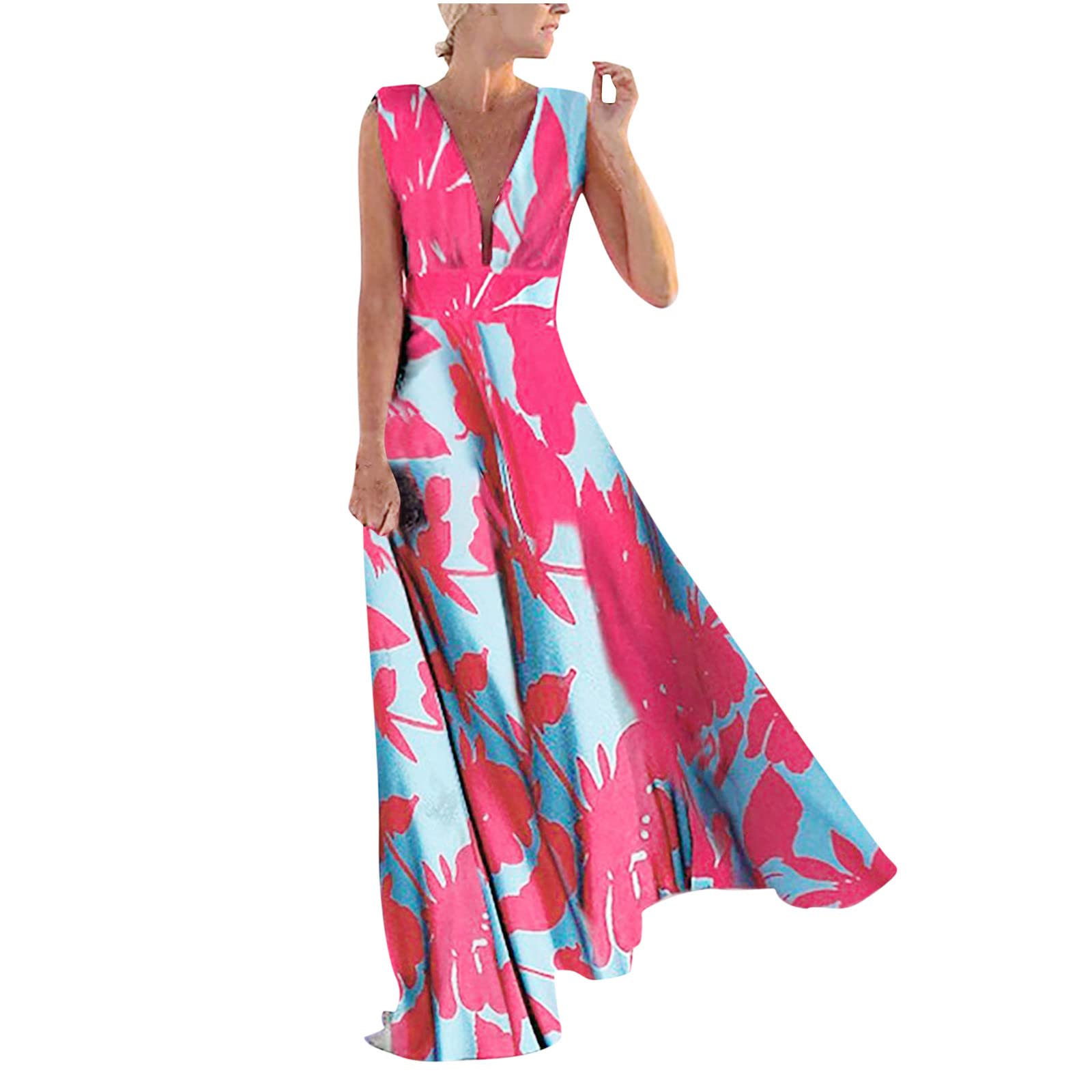 Elegant Women's Solid Sleeveless Swing Dress - Casual Longuette Dress for Summer, Party, Wedding & Special Occasions