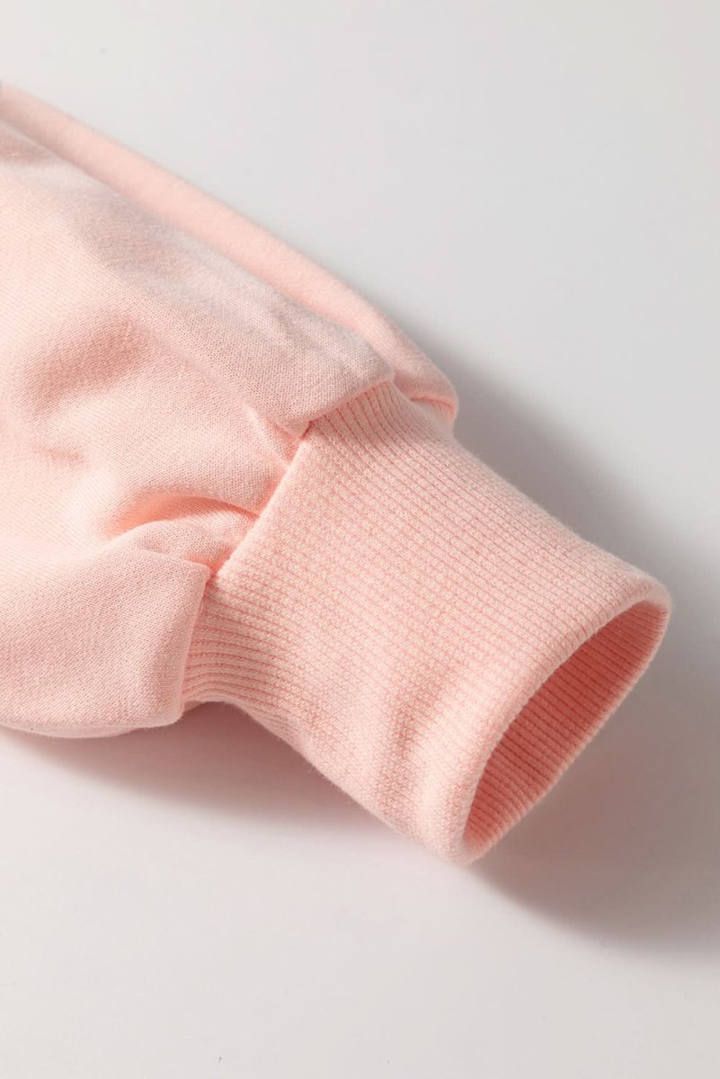 Stylish Apricot Pink Sequined Bowknot Drop Shoulder Oversized Sweatshirt for Women | Trendy Loose Fit Pullover | Perfect for Casual Outings, Parties & Date Nights