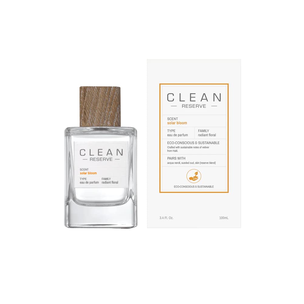 Clean Reserve Solar Bloom Eau de Parfum - Vegan, Phthalate-Free & Paraben-Free Sustainable Perfume for Women | Eco-Conscious Floral Scent for Daytime Wear, Office & Special Occasions