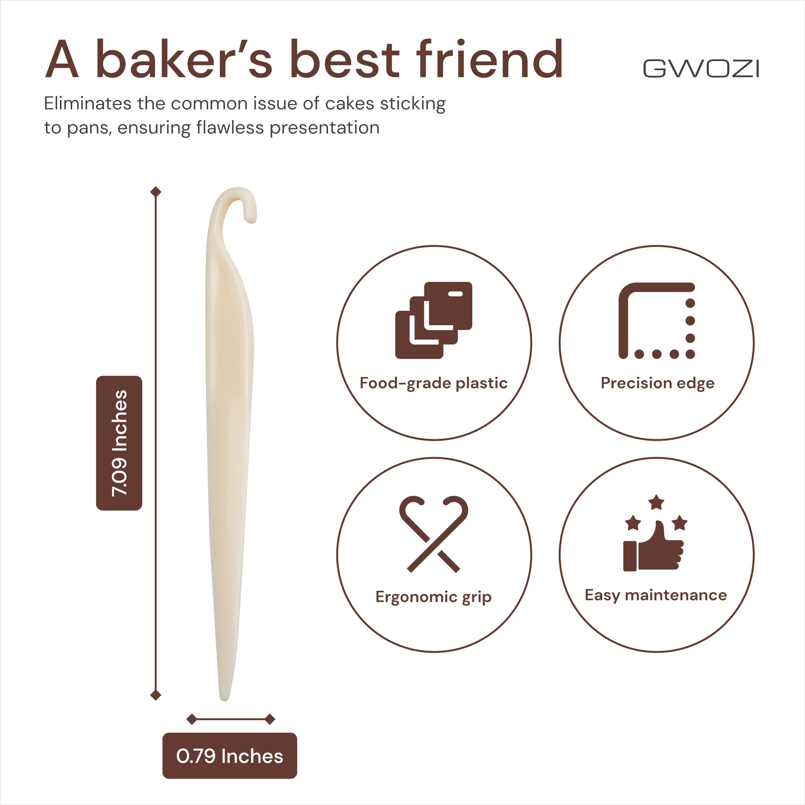 6-Piece Cake Release Tool Set - Plastic Cake Stripping Knife & Cookie Pastry Demoulding Tool - Kitchen Scraper & Butter Cream Spreader for Baking, Decorating, and Cake Making