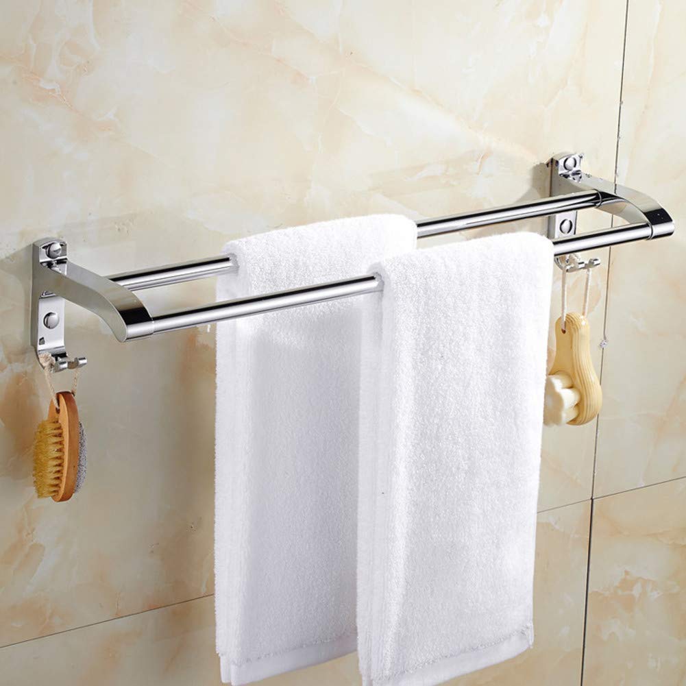 304 Stainless Steel Towel Bar - Single & Double Pole Bathroom Towel Rack (50cm) - Durable & Rustproof for Shower, Spa, and Home Decor