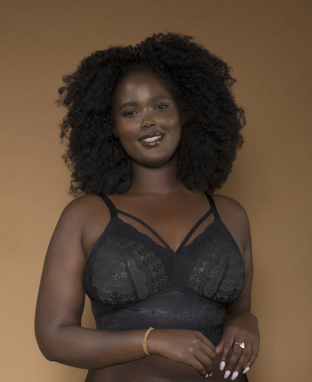 Parfait Mia Lace Wireless Padded Bralette - Comfortable Black Lingerie for Everyday Wear & Special Occasions