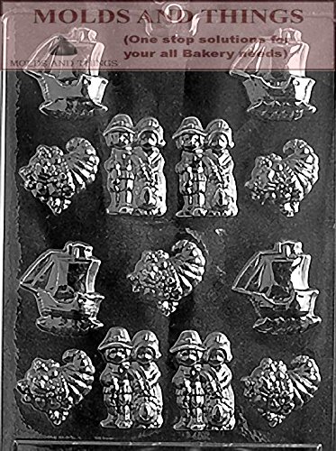 Premium Thanksgiving Chocolate Candy Molds Set - Hollow Turkey, Cornucopia & Assortment Molds with Candy Making Instructions | DIY Holiday Treats for Thanksgiving Desserts, Party Favors & Home Baking