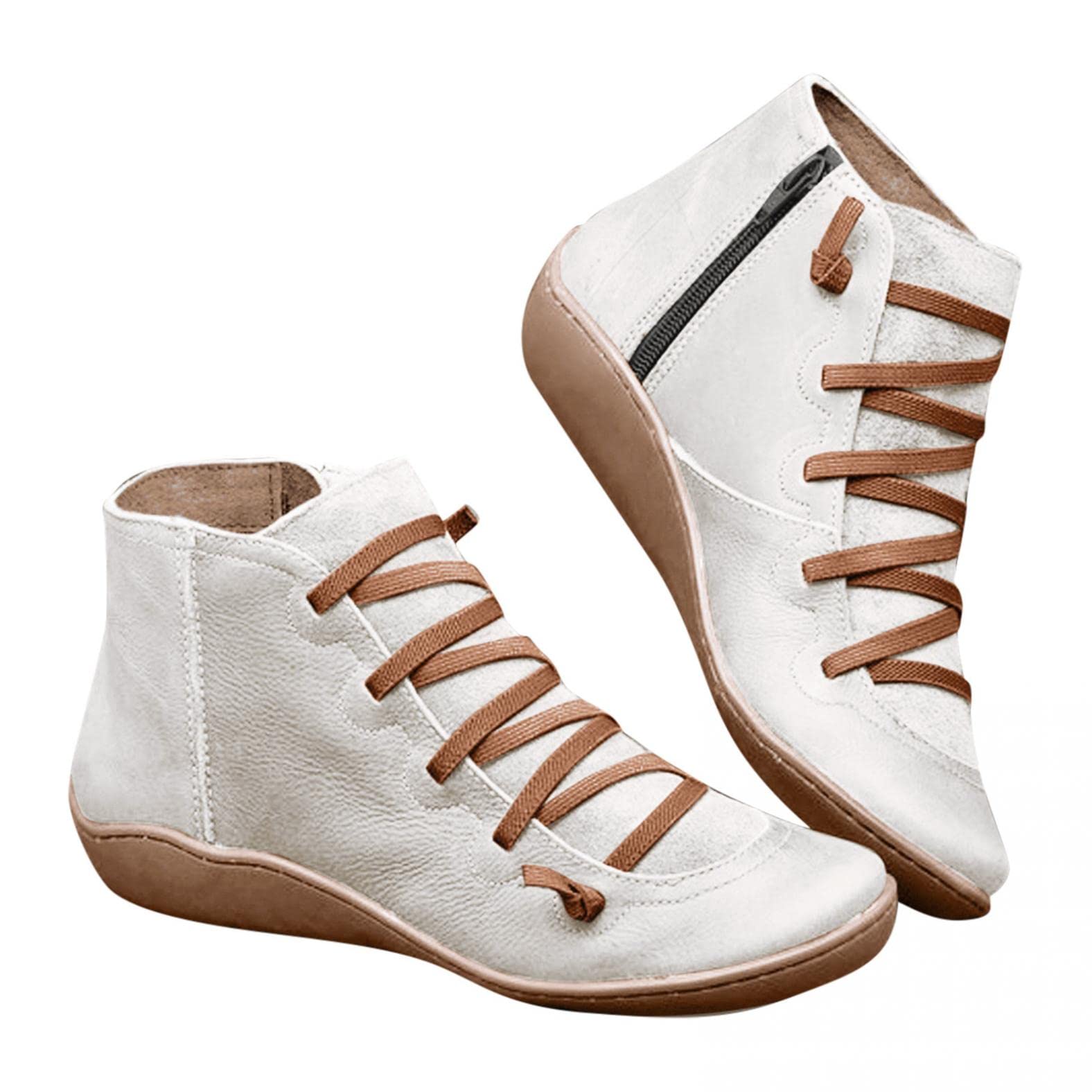 Aniywn Arch Support Boots for Women - Comfortable Low Heel Casual Ankle Boots | Waterproof Everyday Shoes for Walking, Work & Outdoor Activities