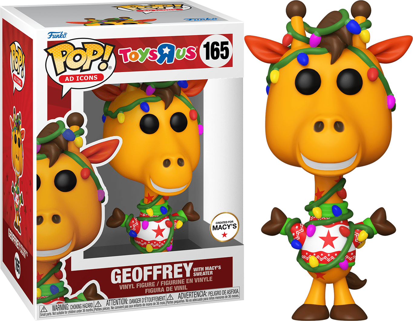 Geoffrey the Giraffe Plush Toy with Macy's Holiday Sweater - Perfect for Christmas Gifts & Holiday Decorations