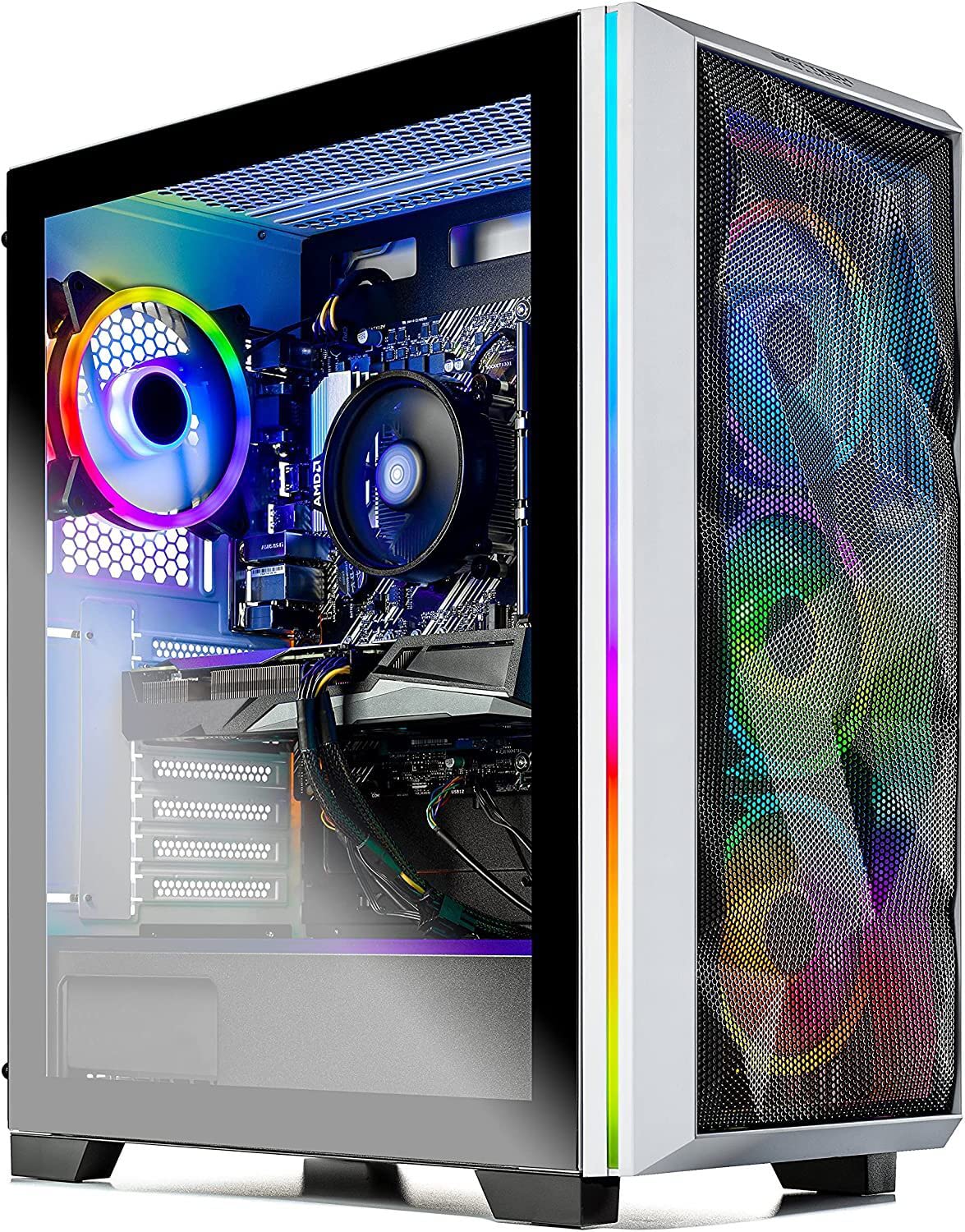 Skytech Chronos Gaming PC Desktop - AMD Ryzen 3 3100, NVIDIA GTX 1660 Super, 500GB SSD, 16GB DDR4 3200MHz, WiFi, Windows 11 Home | High Performance Gaming Computer for Esports, Streaming & VR | White RGB Tower
