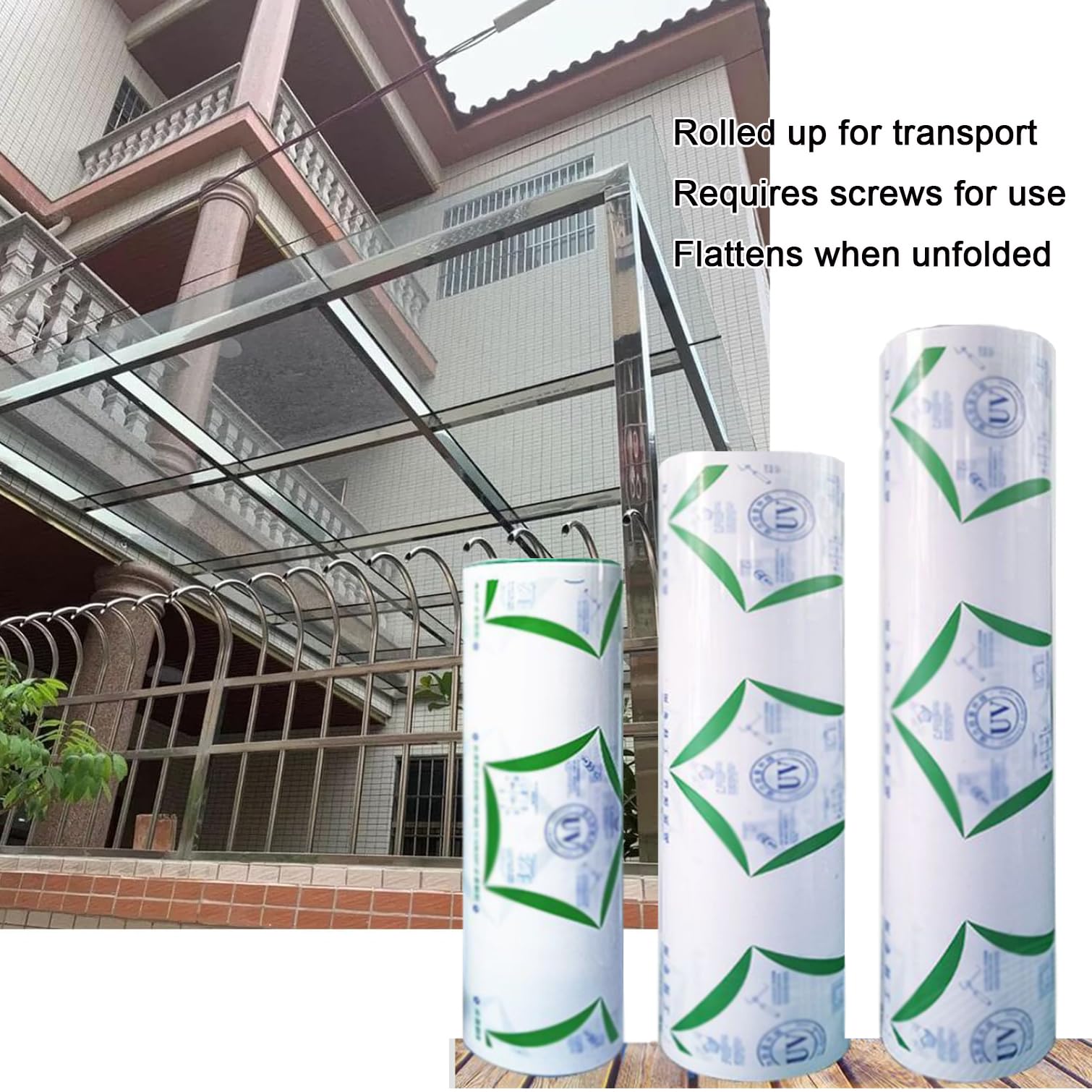 Clear Polycarbonate Roofing Panels - 2.62x16.4ft UV-Resistant Plastic Sheets for Greenhouses, Outdoor Awnings & Glass Replacement | Weatherproof, Easy to Cut, Durable Transparent Roof Covers for Patio, Shed & DIY Projects