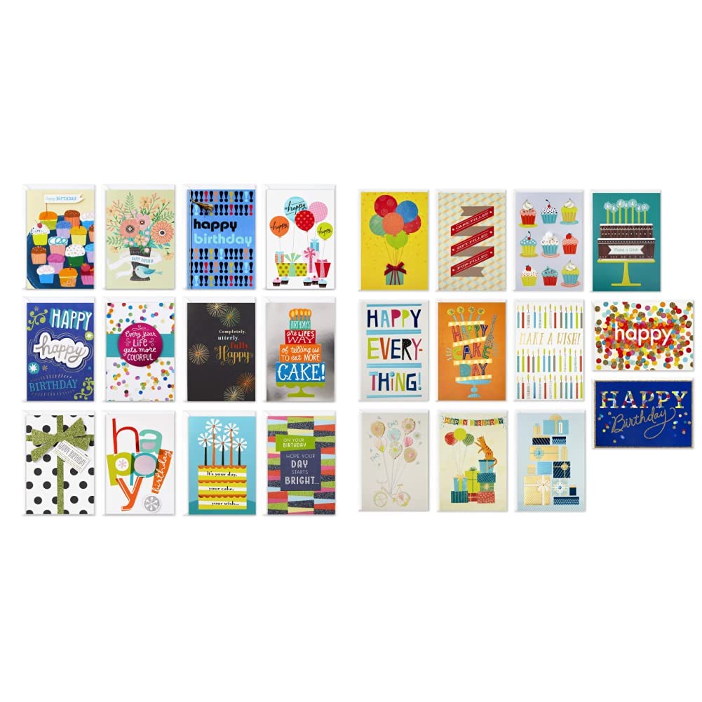 Hallmark Assorted Birthday Cards - 12 Handmade Greeting Cards with Envelopes for Happy Birthday Wishes | Perfect for Birthdays, Anniversaries & Special Occasions