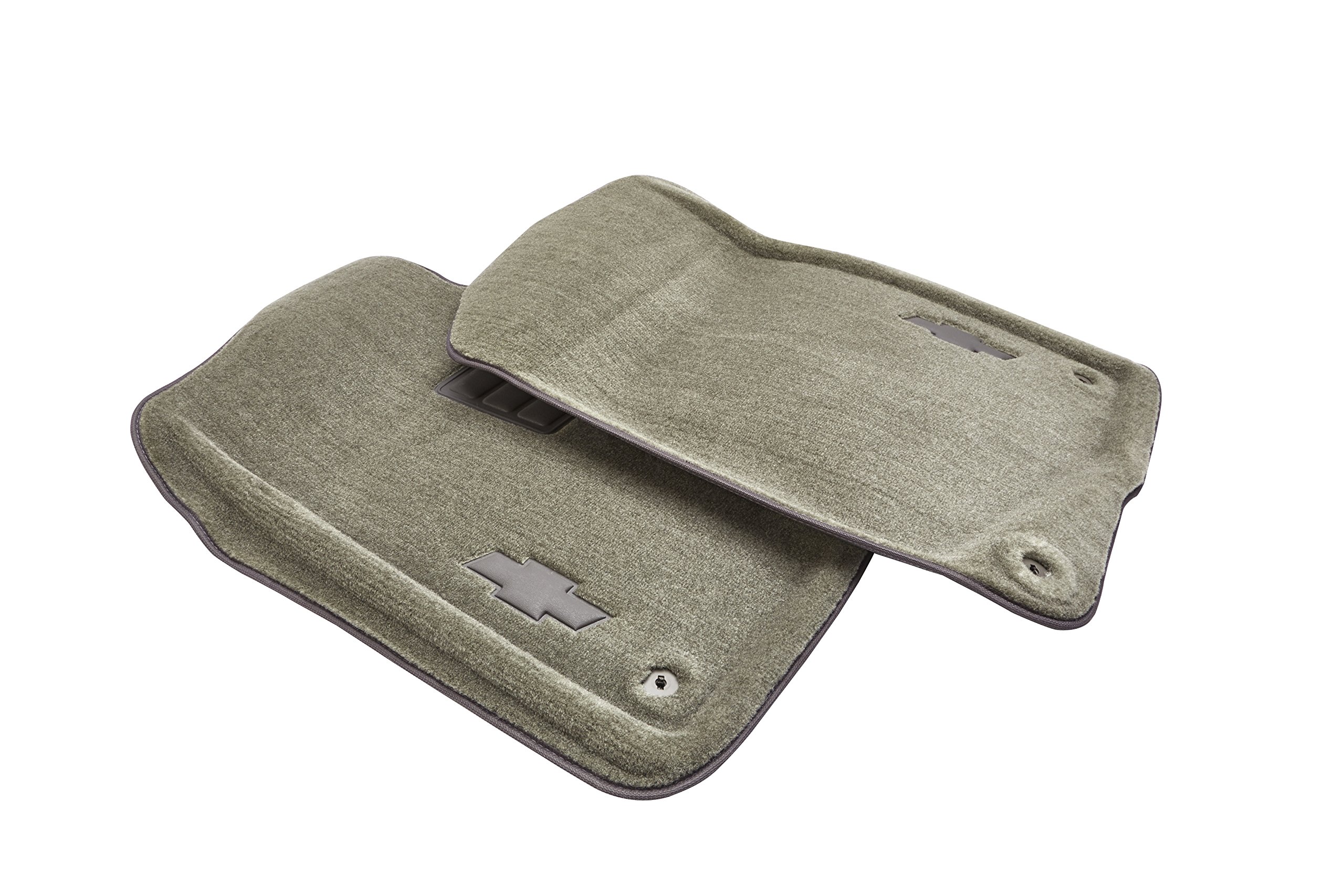 GM Accessories 19155779 Titanium Car Floor Mats with Bowtie Logo - Premium Front Carpeted Floor Liners for Chevrolet, GMC, Buick & Cadillac | Perfect for Daily Driving, Road Trips & All-Weather Protection