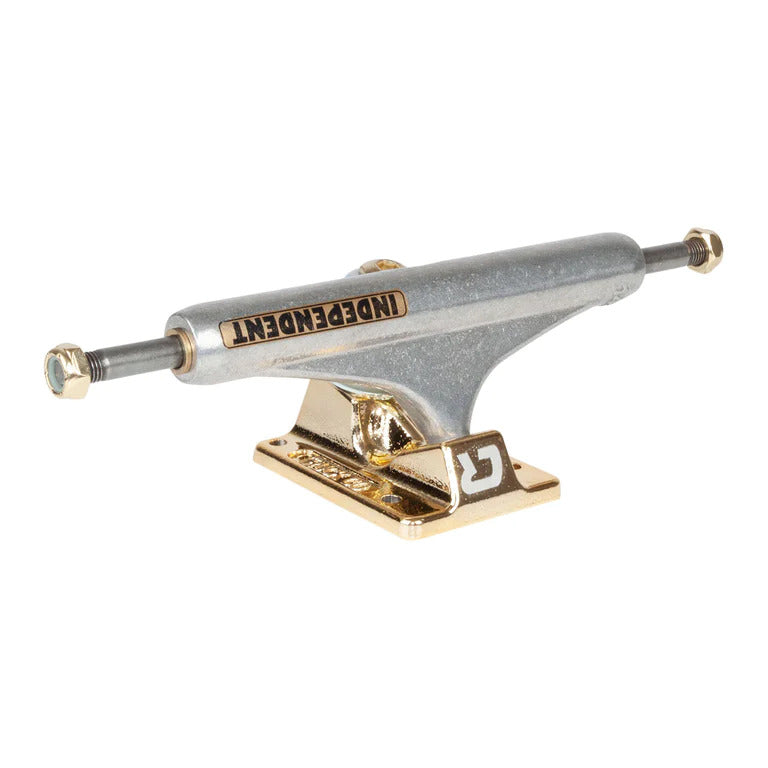 Independent Trucks Stage 11 Pro Skateboard Trucks - Carlos Rieberio Signature Series - Silver/Gold Finish - High Performance for Street and Park Skateboarding