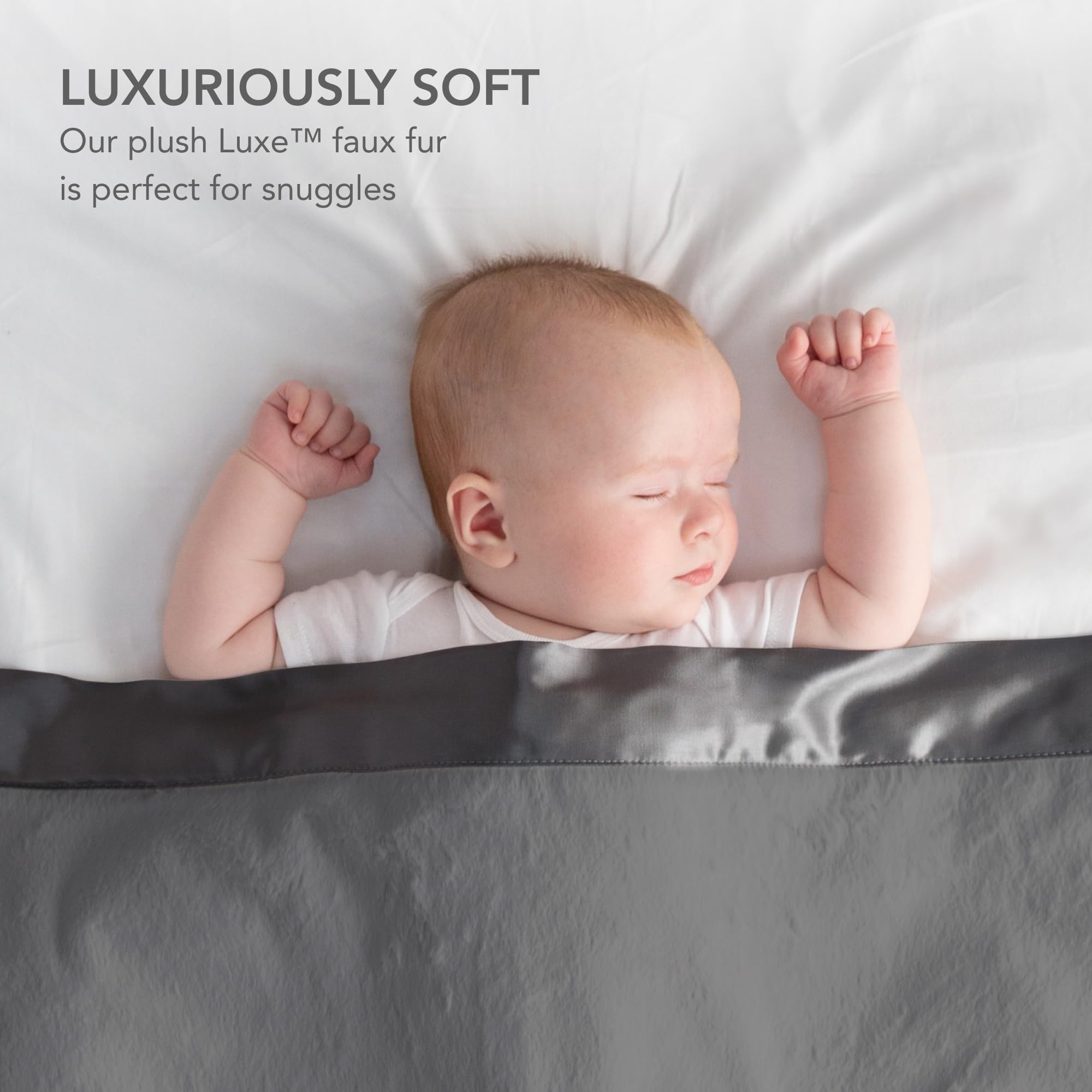 Little Giraffe Baby Blanket - Ultra Soft Luxury Blanket with Satin Trim for Newborns - Perfect for Strollers, Cribs & Baby Showers - 29x35 Inches Charcoal Gray - Ideal Baby Gift & Nursery Essential