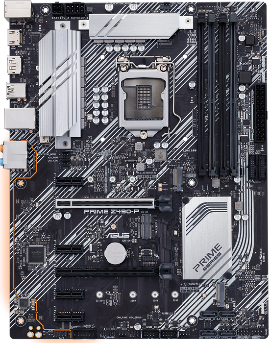 ASUS Prime Z490-P LGA 1200 ATX Motherboard for Intel 10th/11th Gen CPUs - High Performance Gaming & Workstation PC Build with PCIe 3.0, Dual M.2, USB 3.2 Gen 2, and Aura Sync RGB Lighting - Perfect for Gaming Rigs, Content Creation, and Home Office Setups