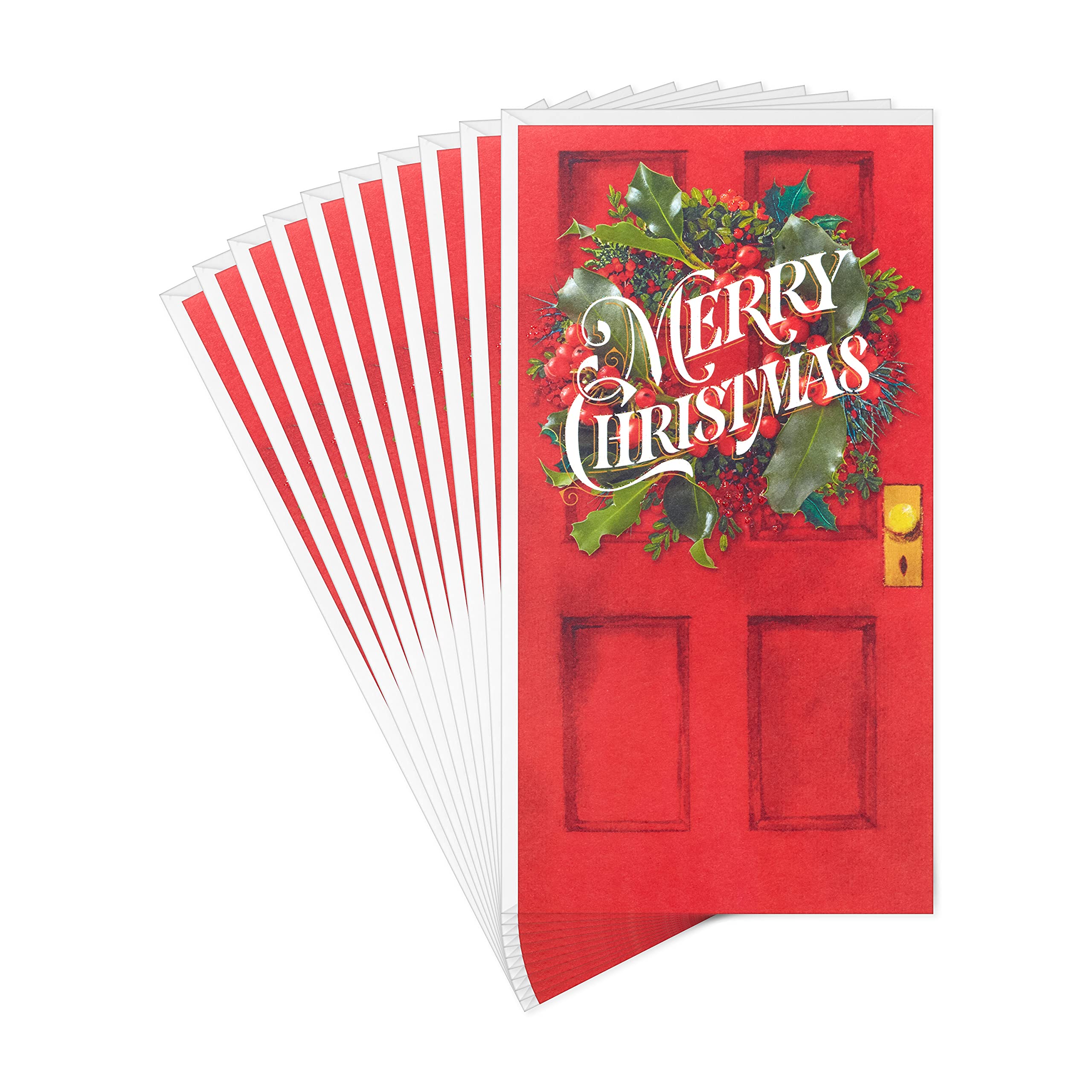 Hallmark Christmas Money & Gift Card Holders - Set of 10 Red Door Design Cards with Envelopes - Perfect for Holiday Gifting, Stocking Stuffers & Secret Santa Exchanges