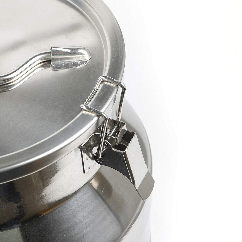 Stainless Steel Milk Can 20L/5.25Gal - Food Grade Dairy Storage Container for Milk, Cream & Cheese - Perfect for Farm, Kitchen & Commercial Use (Silver)