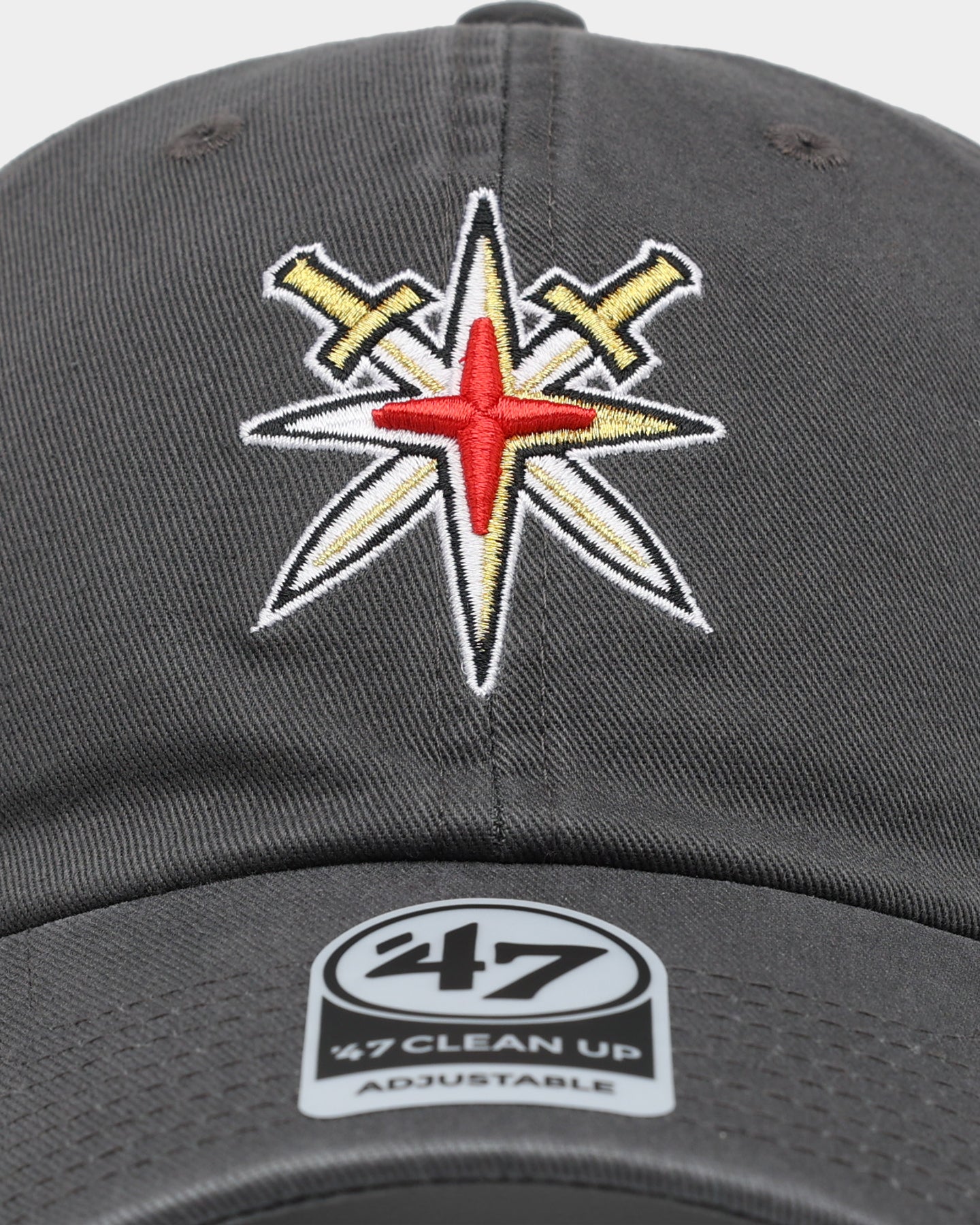 47 Brand Las Vegas Golden Knights 47 Clean Up Strapback Charcoal Adjustable Hat - Official NHL Snapback Cap for Men & Women - Perfect for Game Day, Sports Events & Casual Wear