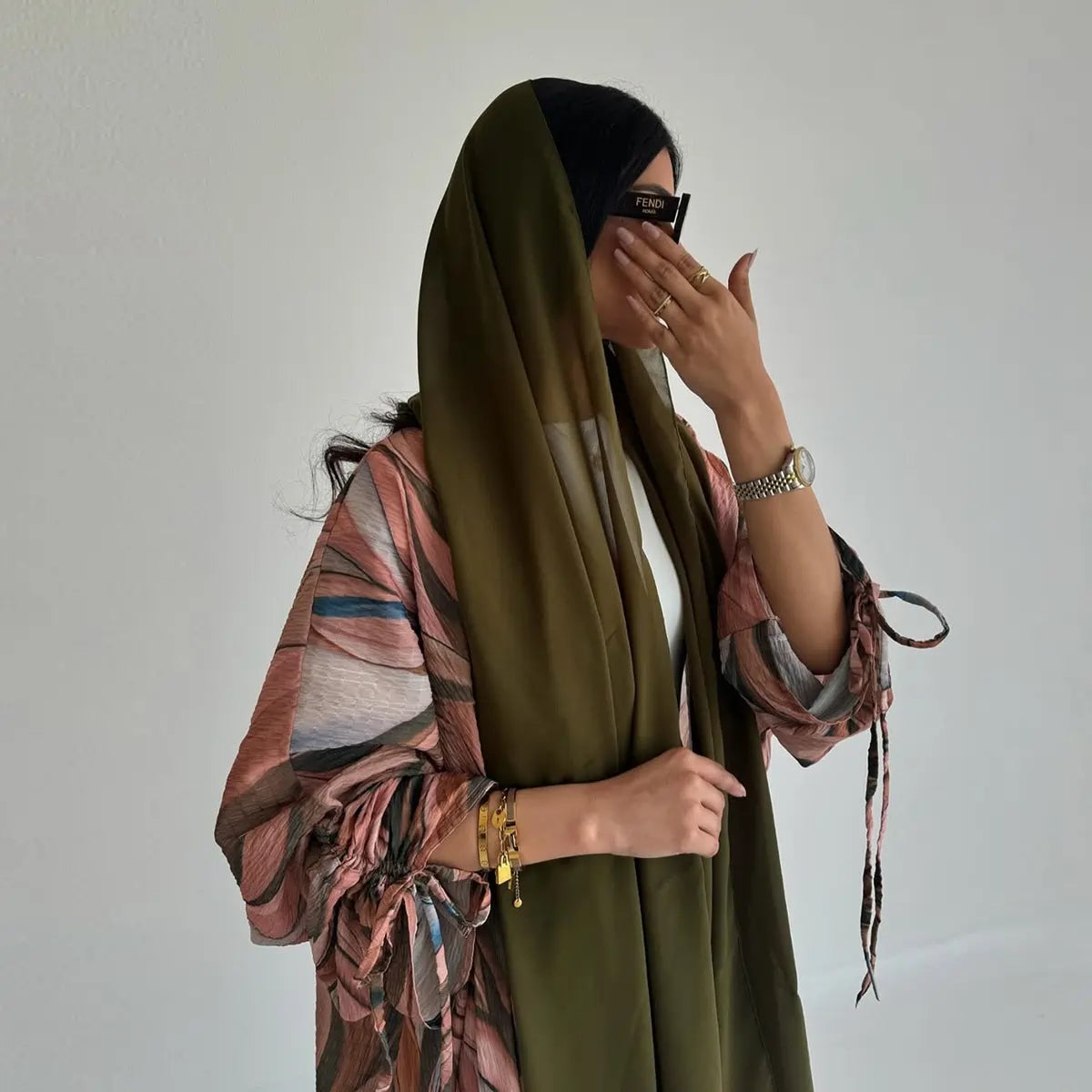 Urgarment Women's Drawstring Cuff Wrinkle-Resistant Cardigan Open Abaya Dress #25207 - Elegant Loungewear for Home & Mosque Wear