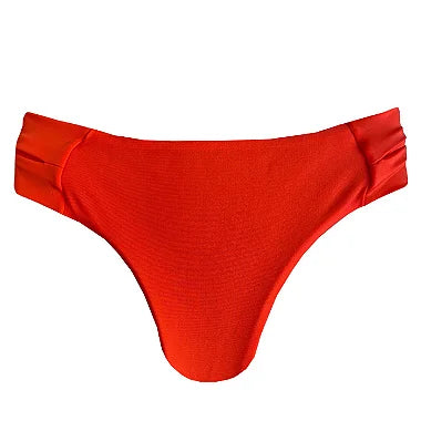 Solid Red Brazilian Wide Side Bikini Bottom - High Waist Cheeky Swimwear for Women | Beach, Pool & Summer Vacation Essentials