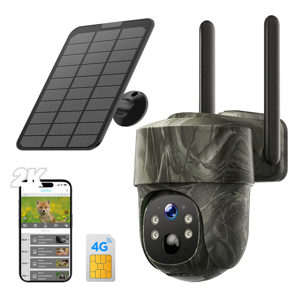Campark TC18 4G Solar Powered Wireless PTZ Trail Camera with Live View - Ideal for Wildlife Monitoring, Hunting, and Outdoor Security Surveillance