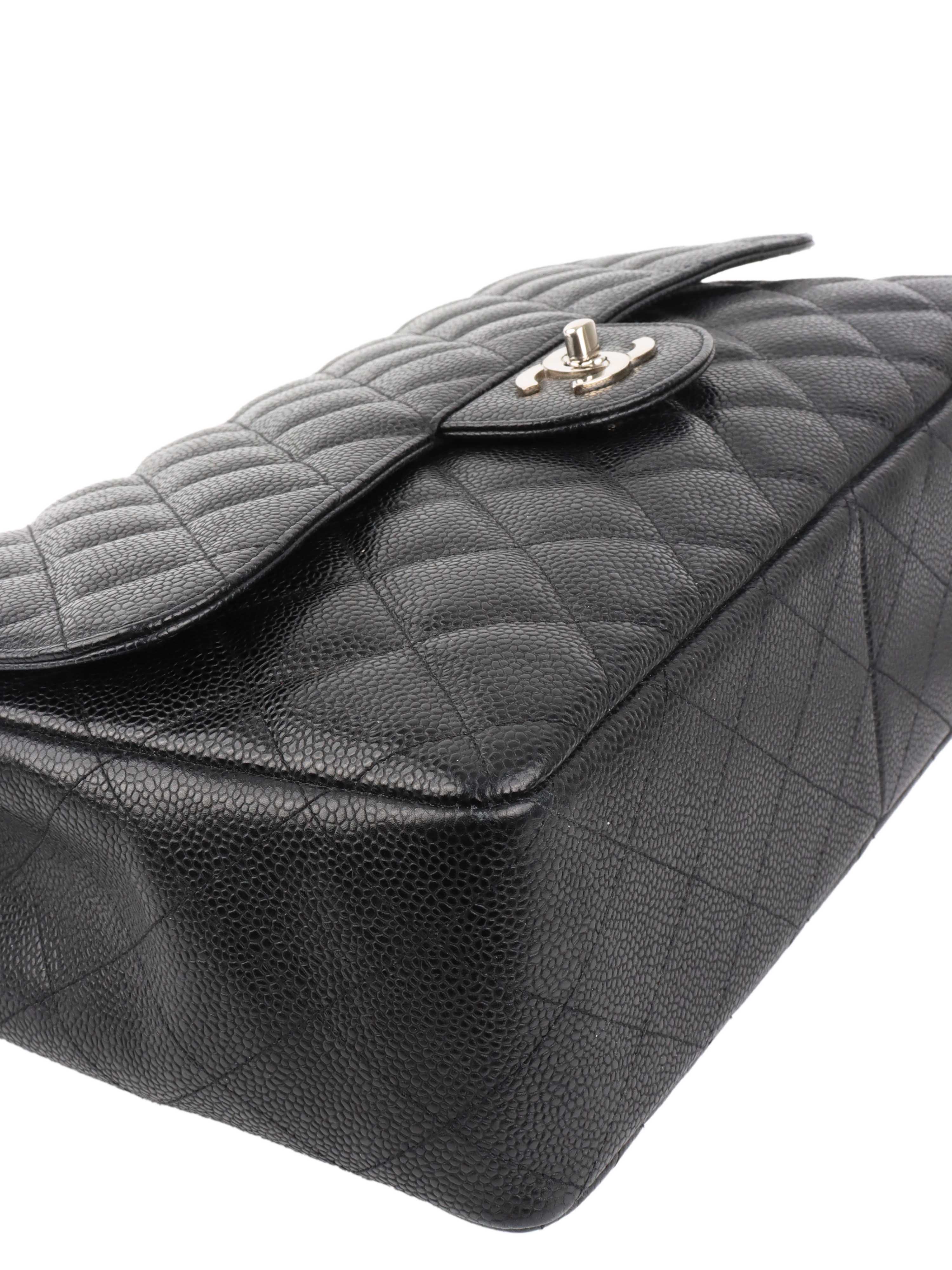 Authentic Chanel Black Jumbo Classic Flap Bag in Caviar Leather - Luxury Designer Handbag for Women, Perfect for Parties, Work & Everyday Use