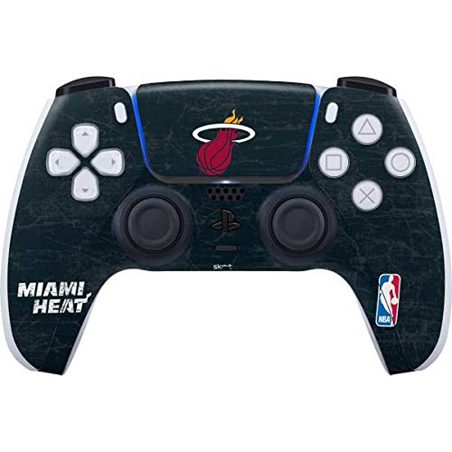 Officially Licensed NBA Miami Heat Black Partial Logo Gaming Skin Decal for PS5 Controller - Perfect for Gaming Enthusiasts & Miami Heat Fans