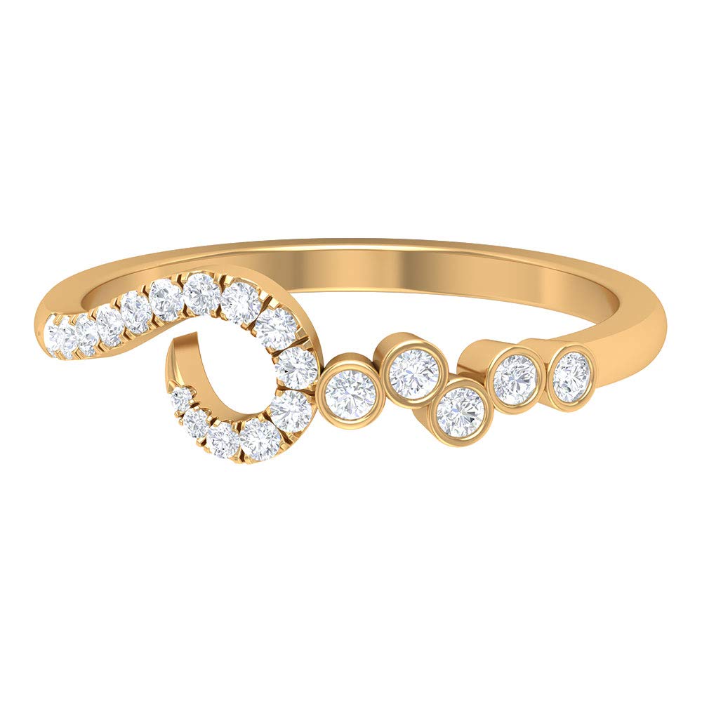 April Birthstone Minimalist Round Diamond Promise Ring for Women - 14K Solid Gold Bezel Set Natural Diamond Scatter Ring (1/4 Carat, HI Color SI Clarity) - Perfect for Anniversaries, Engagements & Special Occasions