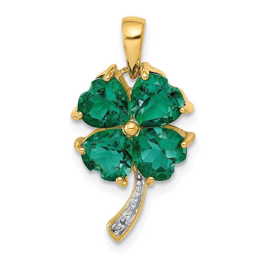 14K Gold Emerald and Diamond Pendant Necklace for Women - Elegant Jewelry Gift for Birthday, Anniversary & Special Occasions
