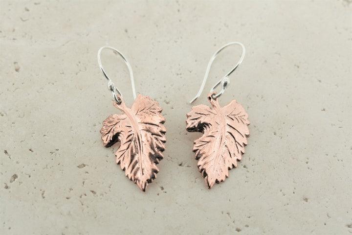 Handmade Copper Maple Leaf Earrings for Women - Elegant Nature-Inspired Jewelry for Fall & Everyday Wear