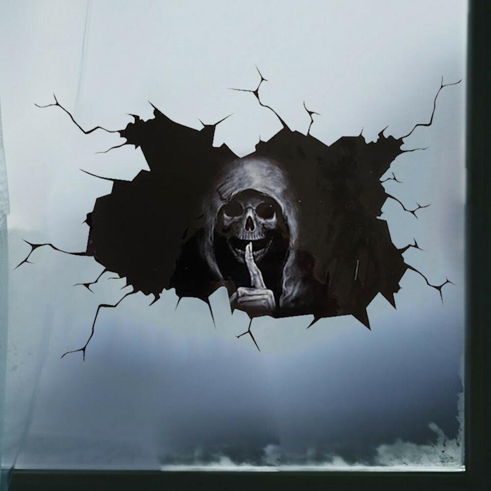 Spooky Halloween Skull Wall Decal Sticker - Gothic Home Decor for Party, Haunted House & Seasonal Celebration