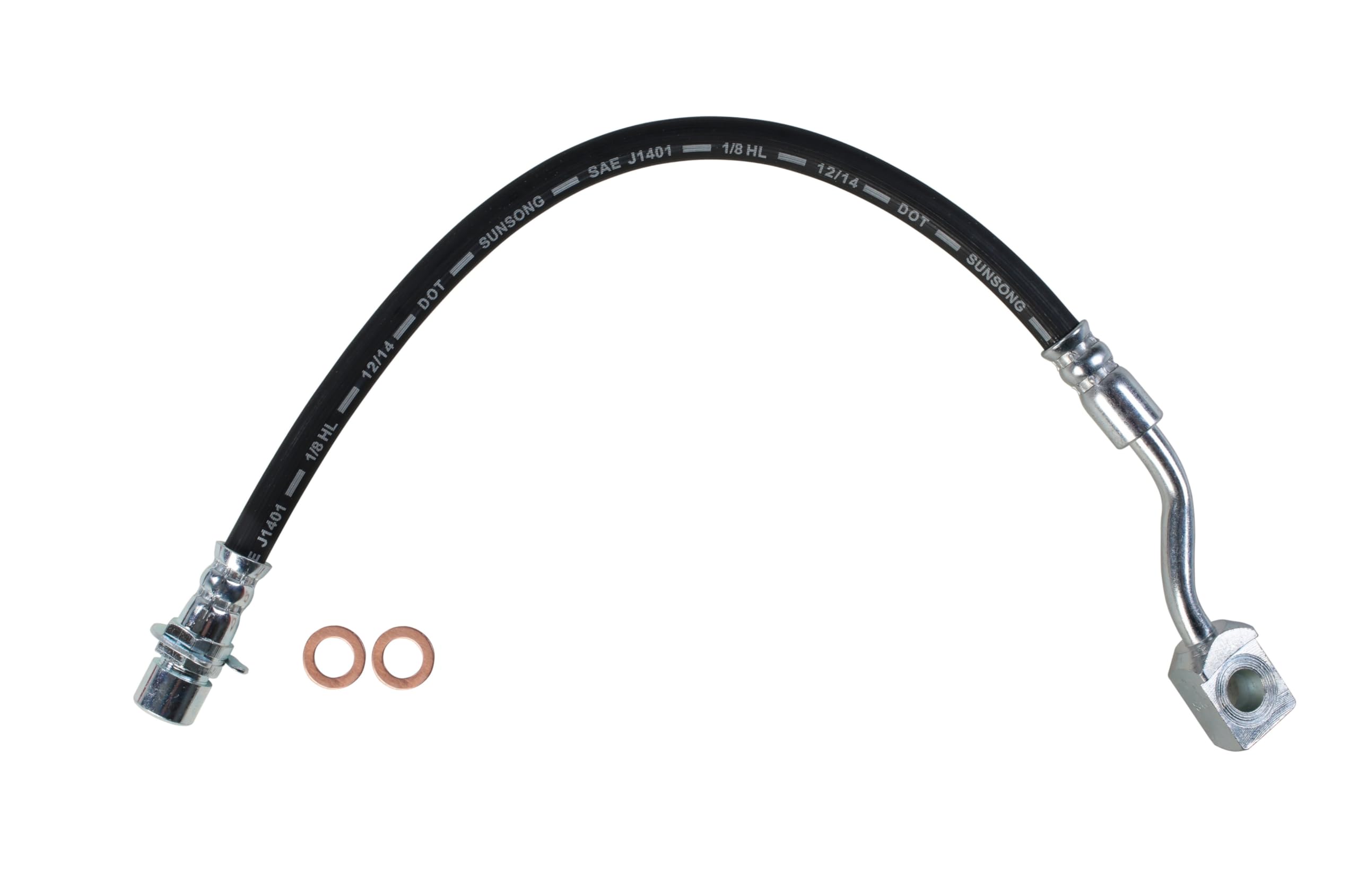 Sunsong 2201345 Brake Hydraulic Hose Replacement - High Performance Brake Line for Cars, Trucks & SUVs - Durable DOT Approved Rubber Hose for Safe Braking - Perfect for Off-Roading, Towing & Daily Commute