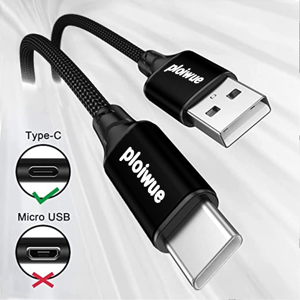 8M Extra Long Braided USB C Cable - Fast Charging & Durable Nylon Cord for PS5 Controller, Samsung Galaxy S20/S10/S9, Huawei, Xbox, Switch Pro - Perfect for Gaming, Travel & Home Charging (Black)