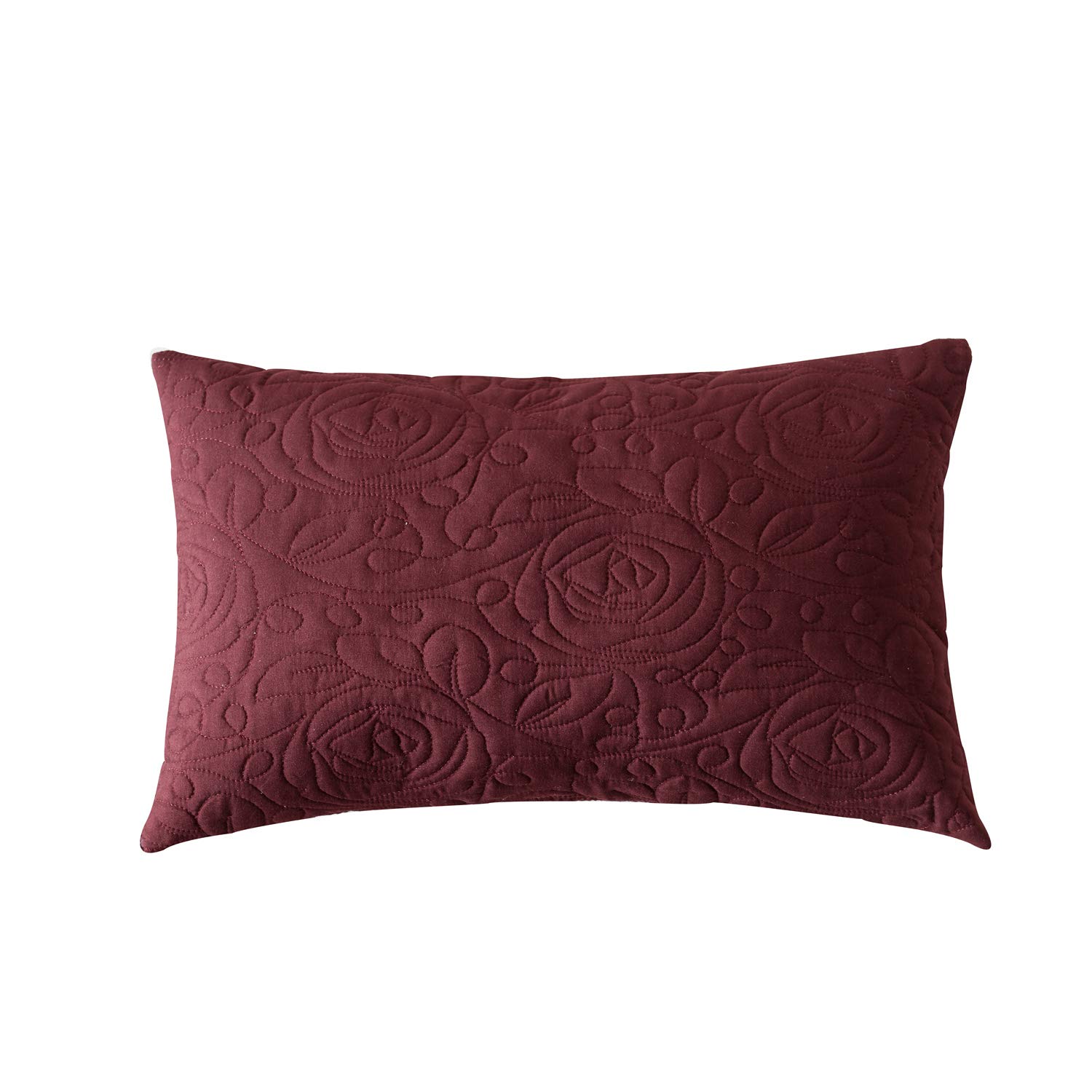 MarCielo 2 Pack Lumbar Pillow Covers 12x20 Inches - Soft Decorative Throw Pillow Cases for Sofa, Bed, Couch - Burgundy Red Home Decor for Living Room, Bedroom, Office