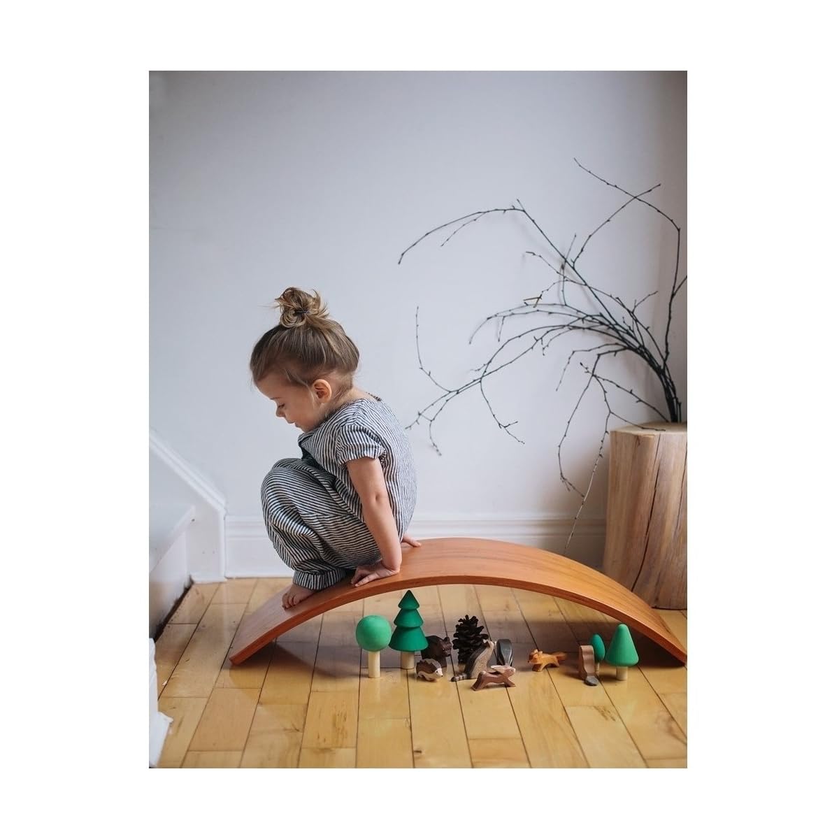 Original Waldorf Kinderboard Wooden Balance Board for Toddlers, Kids, Teens & Adults - Wobble Board for Yoga, Exercise & Play - Natural Learning Toy for Indoor & Outdoor Activities - Perfect for Home, Classroom & Gym Use