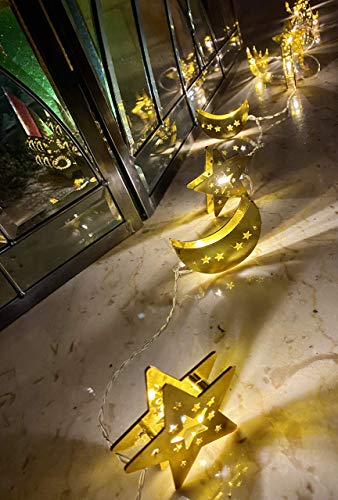10pc Moon Star Metal String Light