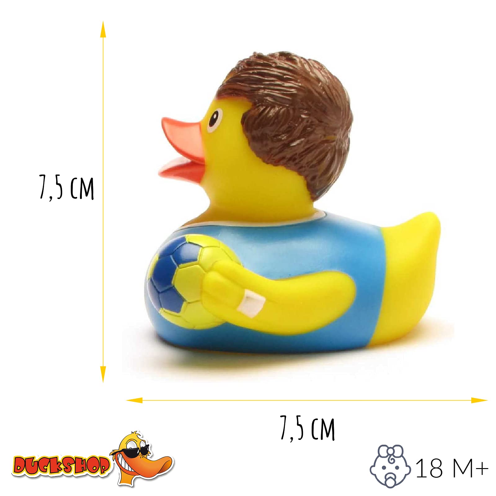 Duckshop Squeaky Bath Duck Toy - 8 cm Rubber Duck for Kids Bath Time Fun, Baby Shower Gift & Pool Party Decor
