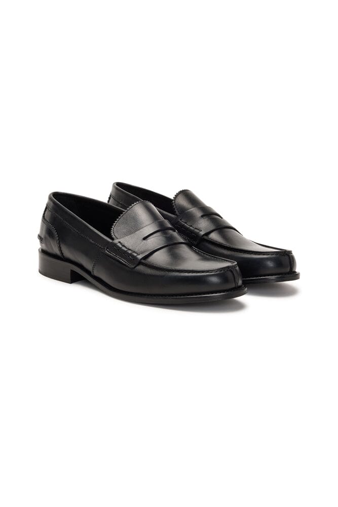 Premium Black Italian Leather Loafers for Men & Women - Comfortable Slip-On Shoes for Business, Casual & Travel (301)