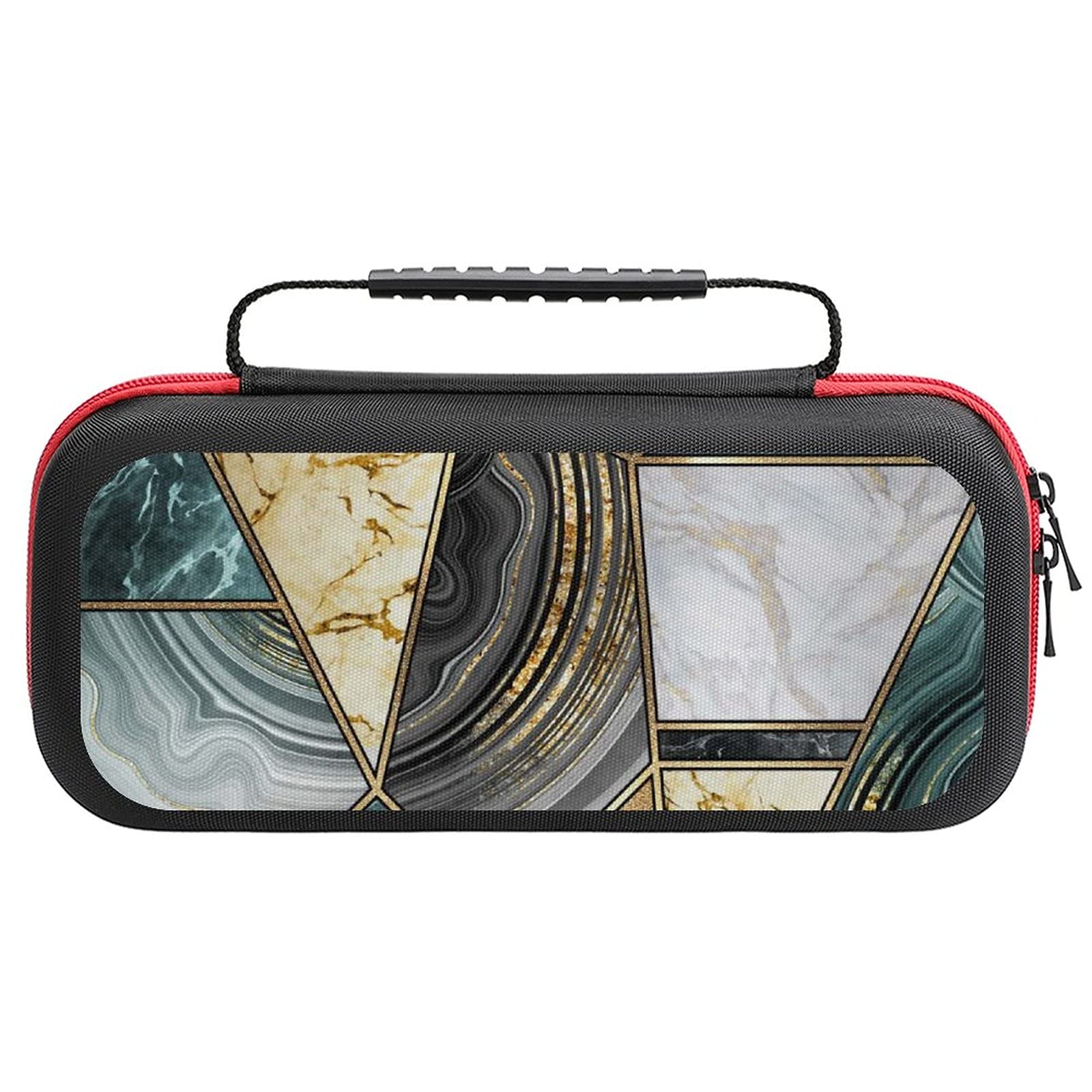 Premium Marble Print Carrying Case for Nintendo Switch Lite - Travel Storage Bag with Accessories Pouch | Portable Protective Cover for Gaming, Commuting & Travel