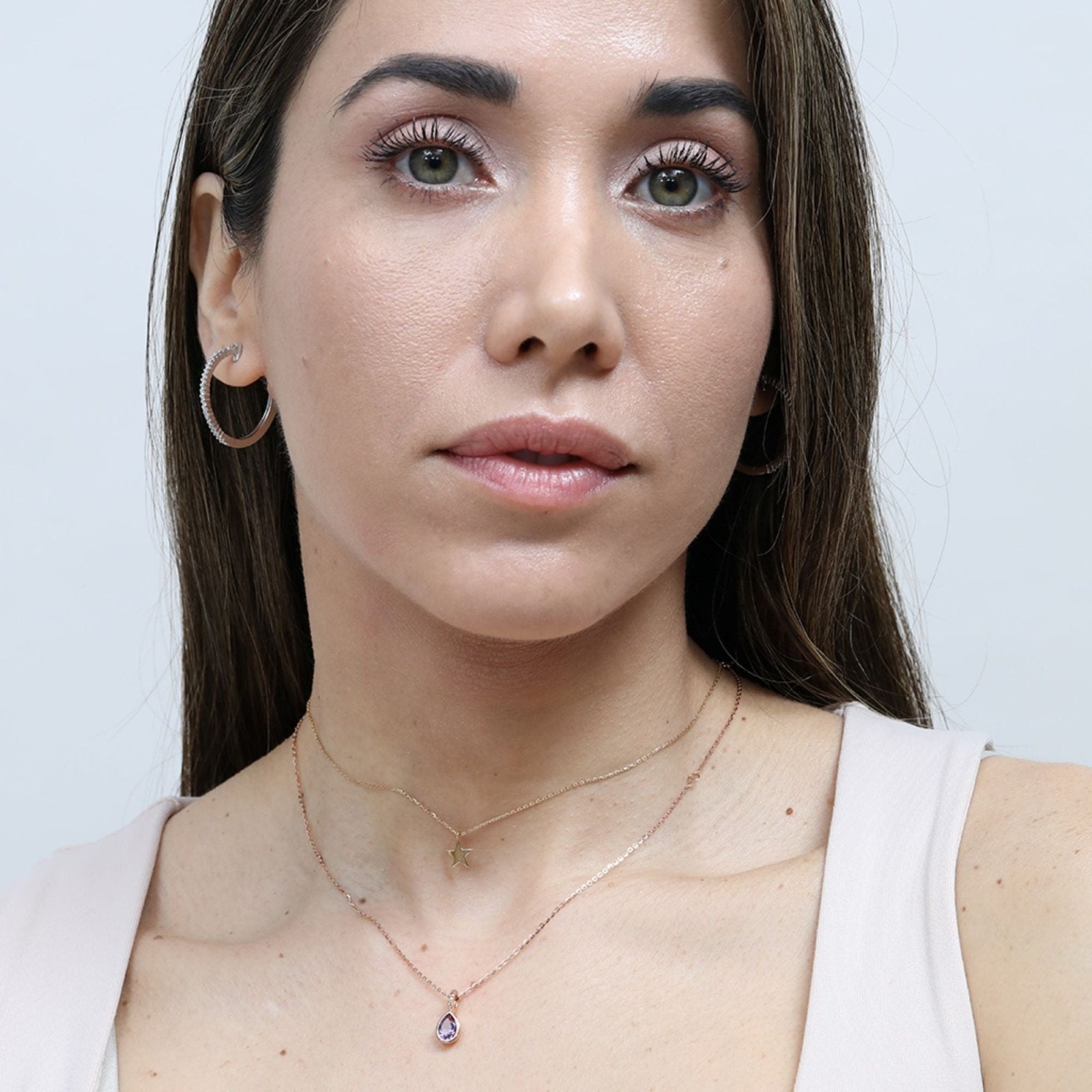 14K Rose Gold Amethyst Teardrop Pendant Necklace for Women | Elegant Purple Gemstone Jewelry Gift for Birthday, Anniversary & Valentine's Day | Perfect for Evening Wear, Date Night & Special Occasions