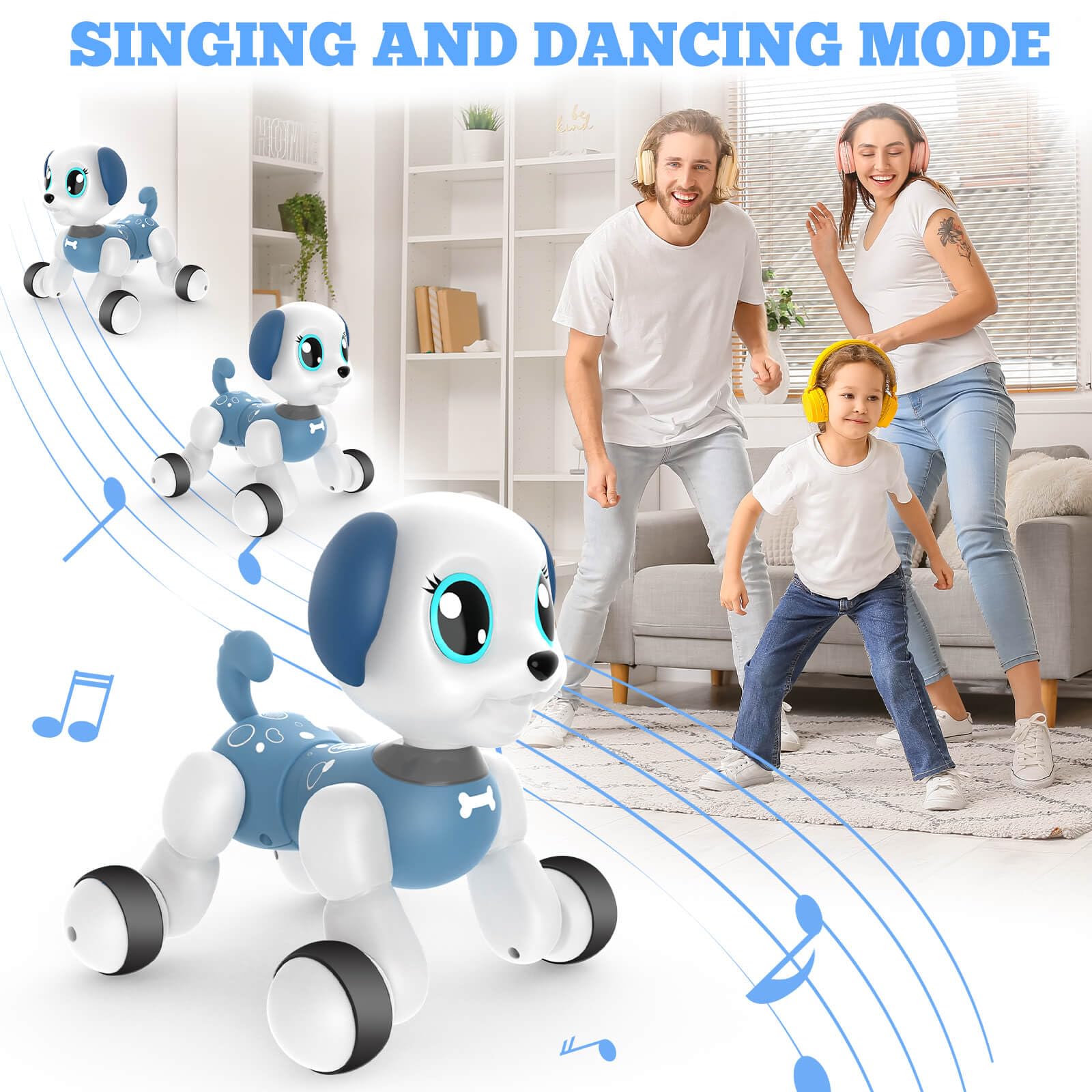 Interactive Remote Control Robot Dog Toy for Kids Ages 5-12 - Smart Electric Puppy Pet with Voice Commands & LED Eyes | Perfect STEM Learning Toy, Birthday Gift for Boys & Girls | Indoor Play, STEM Education, Family Entertainment