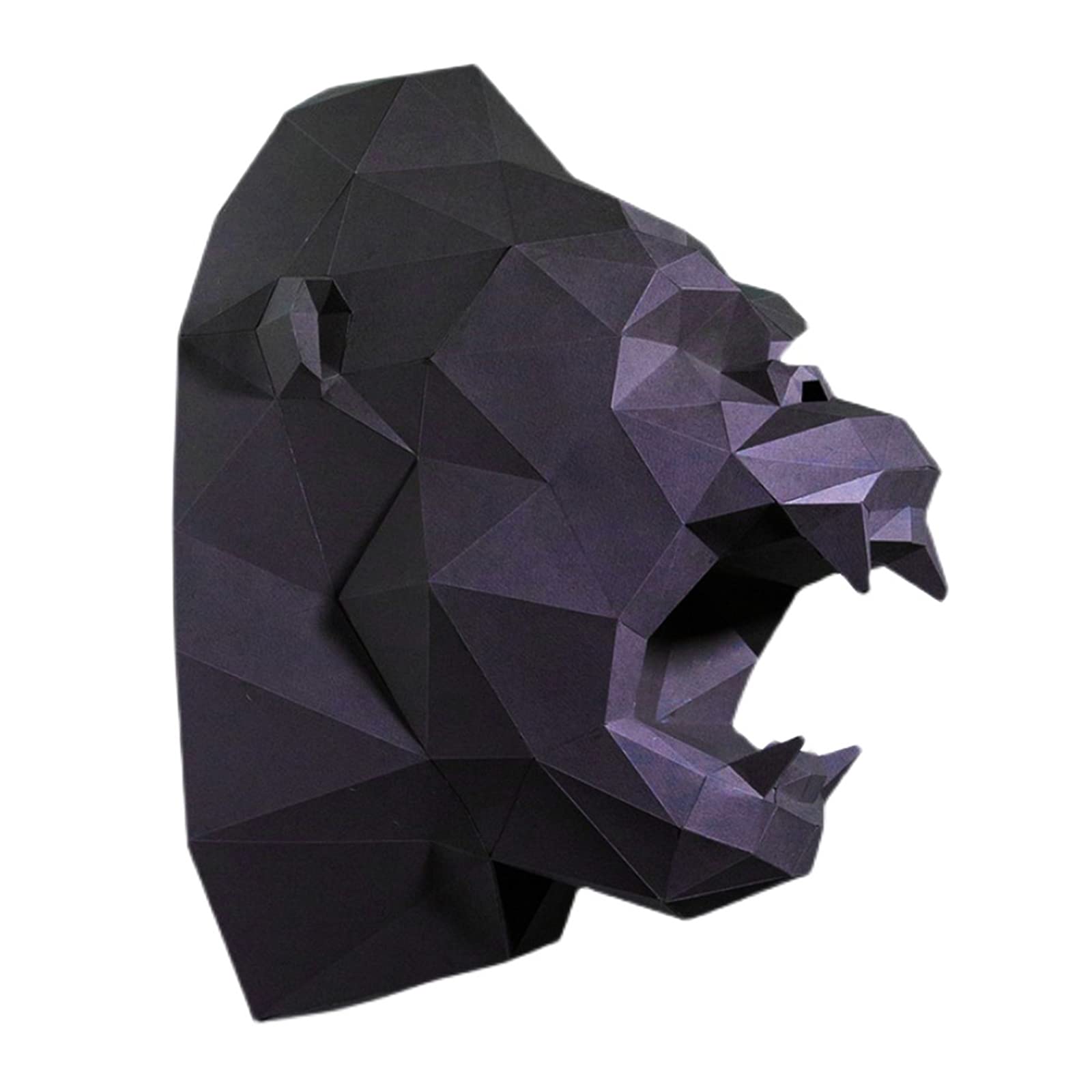 DIY Gorilla Head 3D Paper Sculpture - Origami Puzzle Paper Model for Wall Decoration, Handmade Geometric Trophy & Photo Props | Perfect for Home Decor, Party Favors, and Creative Gifts