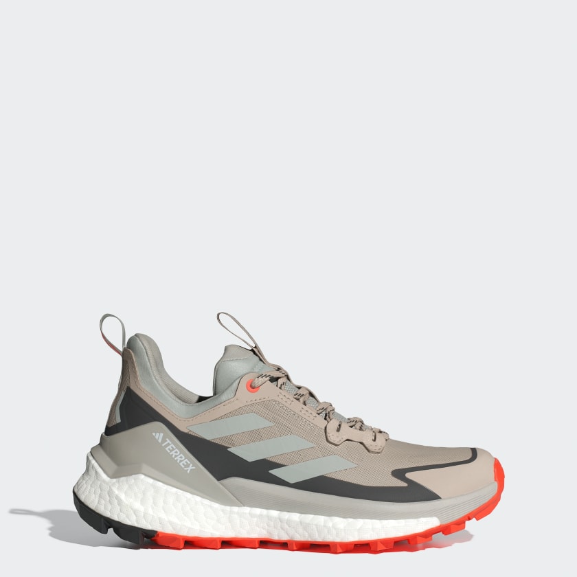 Adidas Women's Terrex Free Hiker 2.0 Low Gore-Tex Waterproof Hiking Shoes - Wonder Beige/Grey - Lightweight Trail Running & Outdoor Adventure Footwear