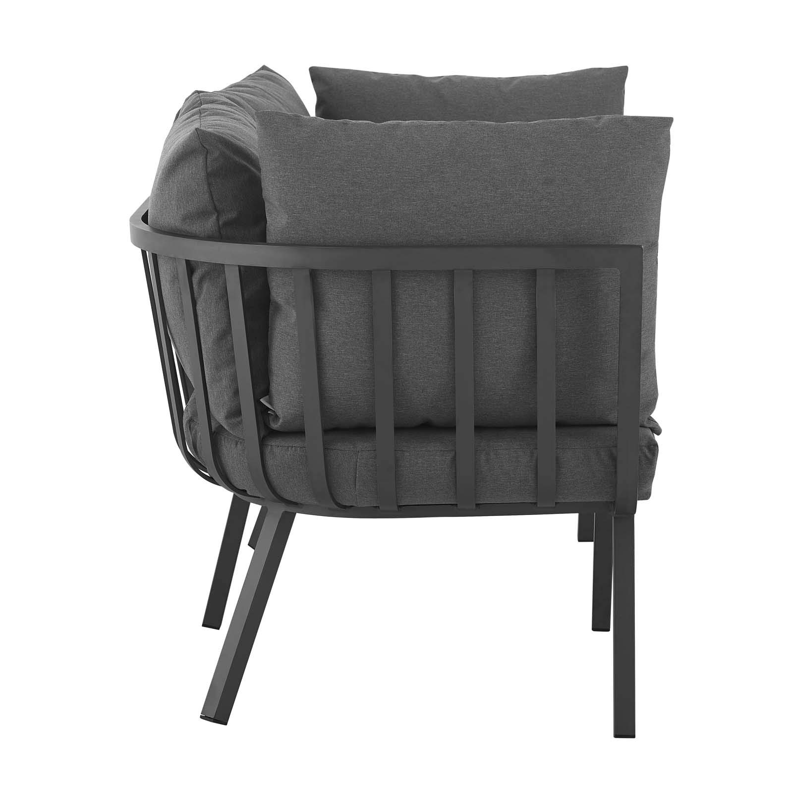 Modway Riverside 2-Piece Outdoor Patio Furniture Set - Gray Charcoal Wicker Chairs for Backyard, Poolside & Garden Relaxation